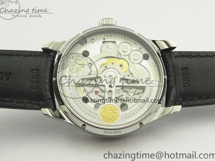 MIROTIME 0524 Sporty Portuguese Tourbillon IW5463 SS ZF Best Edition Black Dial on Black Leather Strap 7173